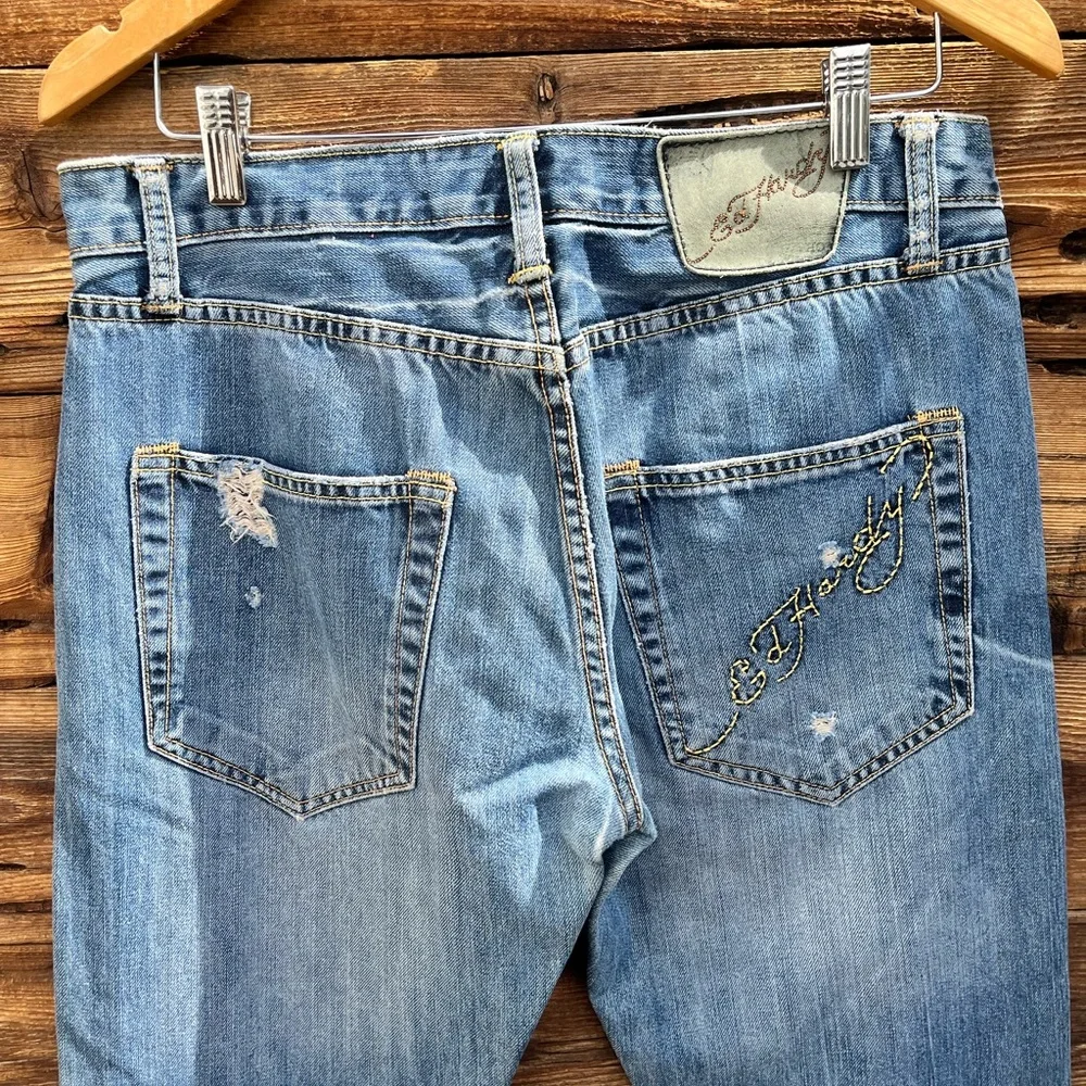 Ed Hardy Light Blue Straight Leg Jeans - Picture 6 of 8